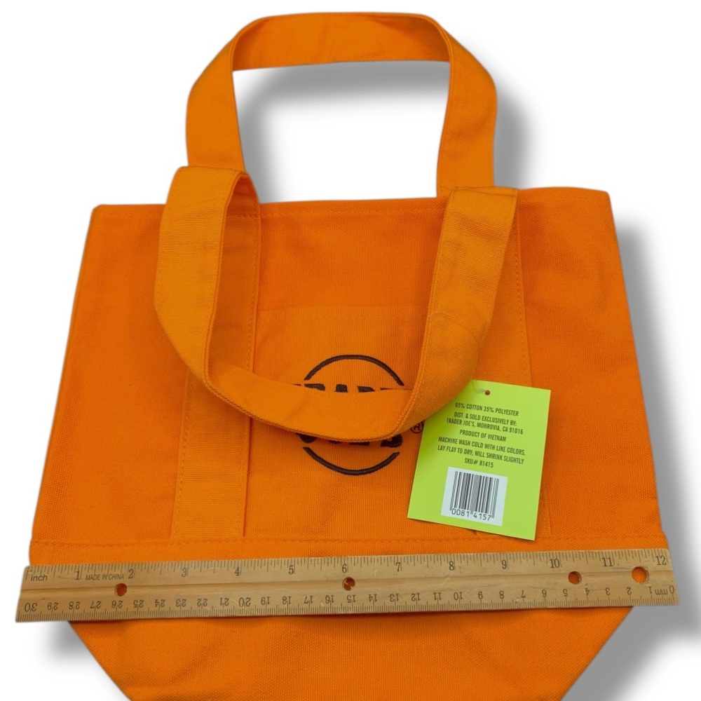Trader Joe's Halloween Trick or Treat Orange Tote Bag - Picture 2 of 12